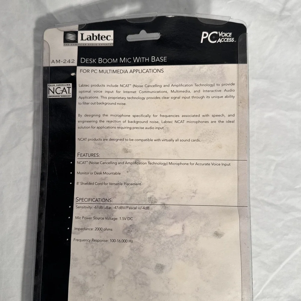 1998 Retro Labtec AM-242 Desk Boom Microphone With Base NCAT New In Package